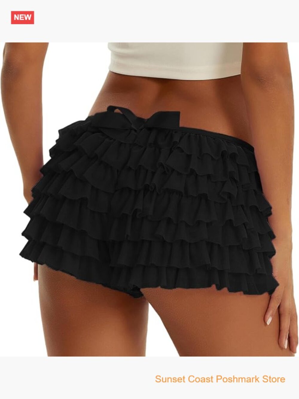 Ruffle Bloomers Shorts Micro Mesh Layered Booty Rave Clubwear